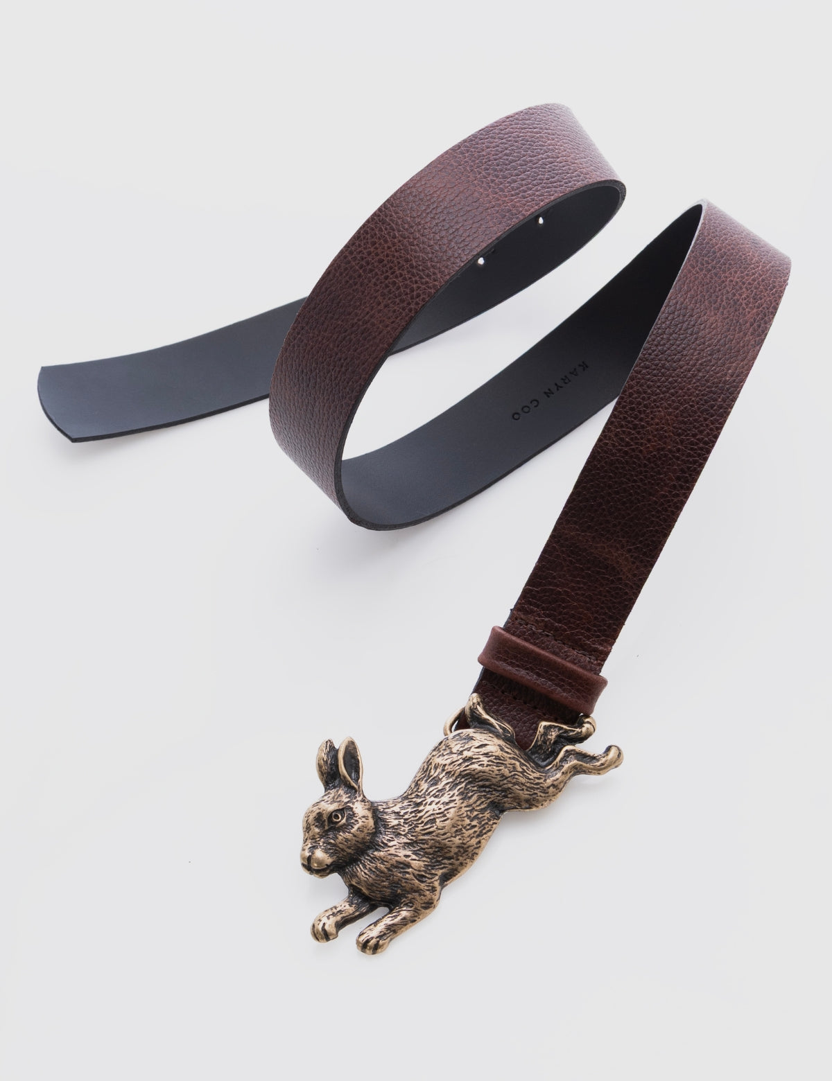 Cinturón Conejo Caoba Bronce Envejecido