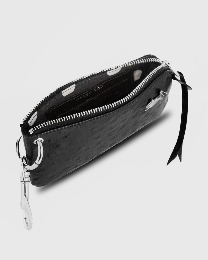 Porta Documento Inés Avestruz Negro