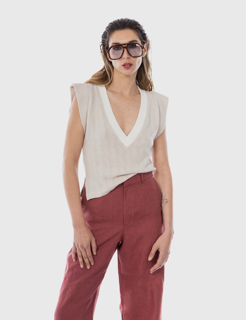 Polera tejida Saskia Hielo