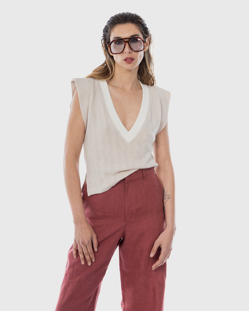 Polera tejida Saskia Hielo