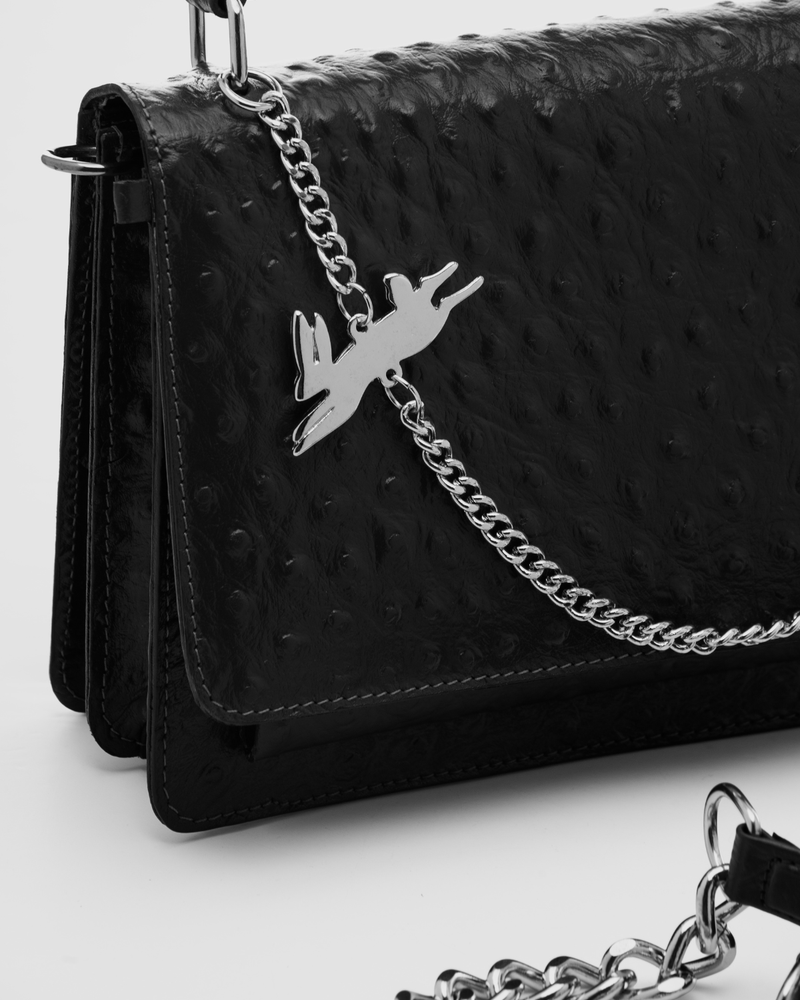 Cartera Inés Avestruz Negro