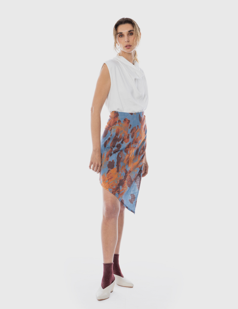 Falda Viscosa Rumi Fuego