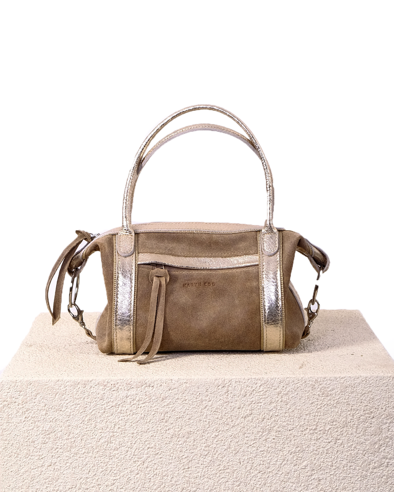 Cartera mini Diana Toffee y Oro