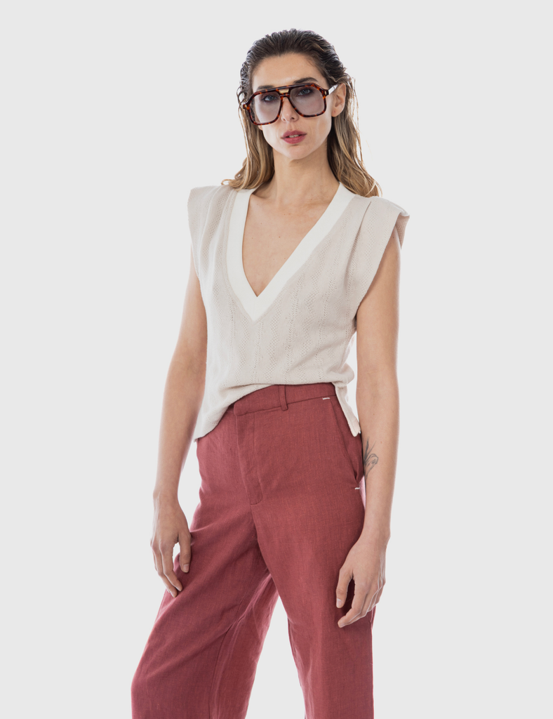 Polera tejida Saskia Hielo