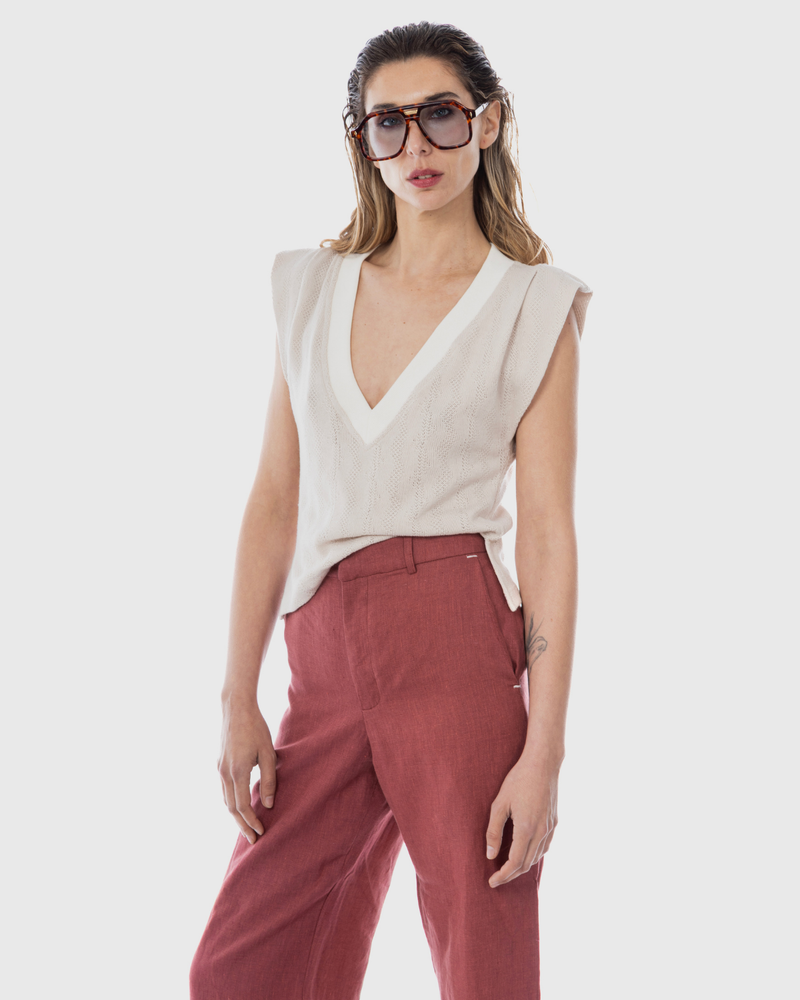 Polera tejida Saskia Hielo