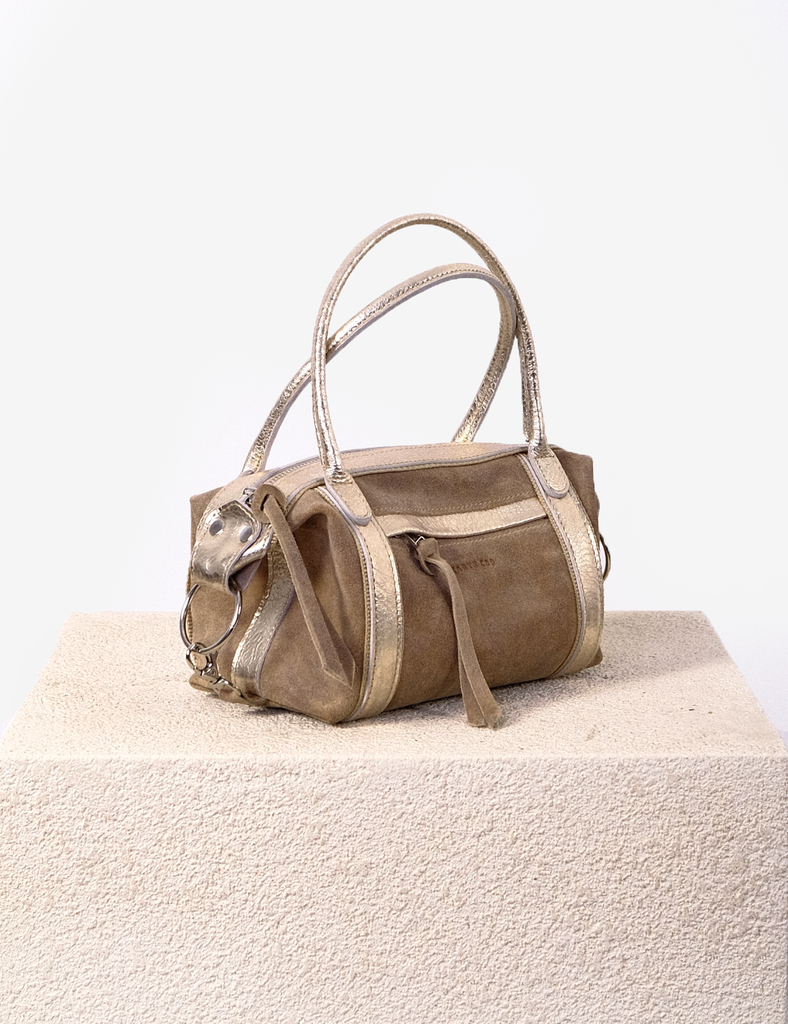 Cartera mini Diana Toffee y Oro