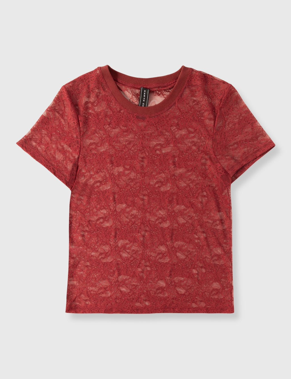 Polera Rose Oversize Encaje Burdeo