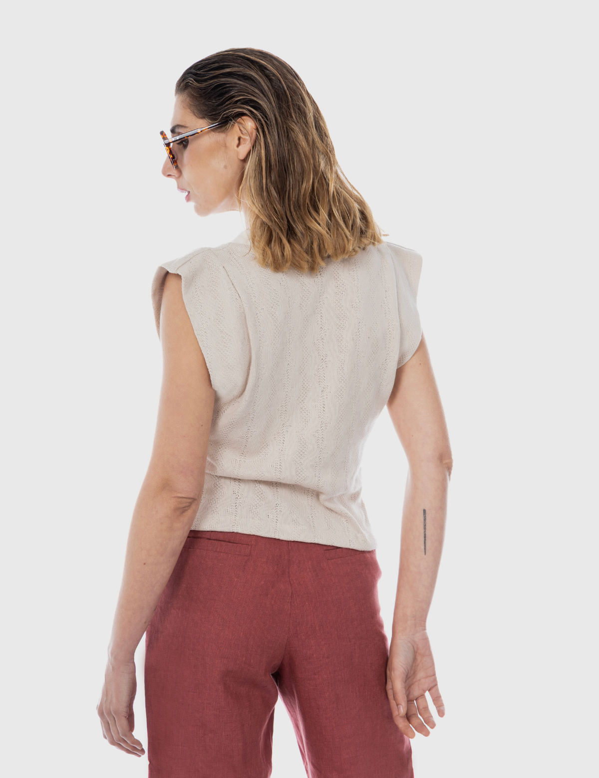 Polera tejida Saskia Hielo