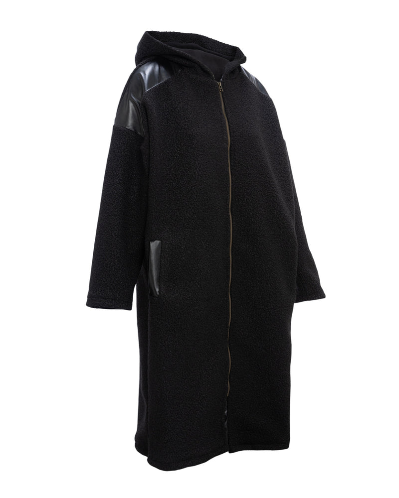 Abrigo corderito Ariel negro