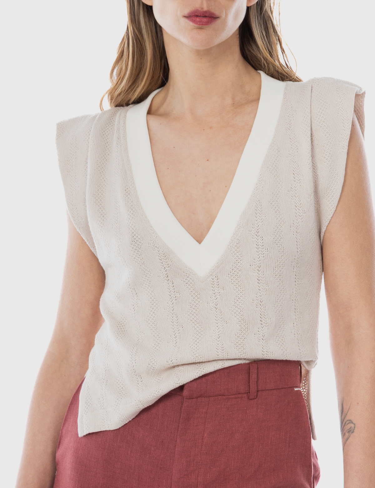 Polera tejida Saskia Hielo