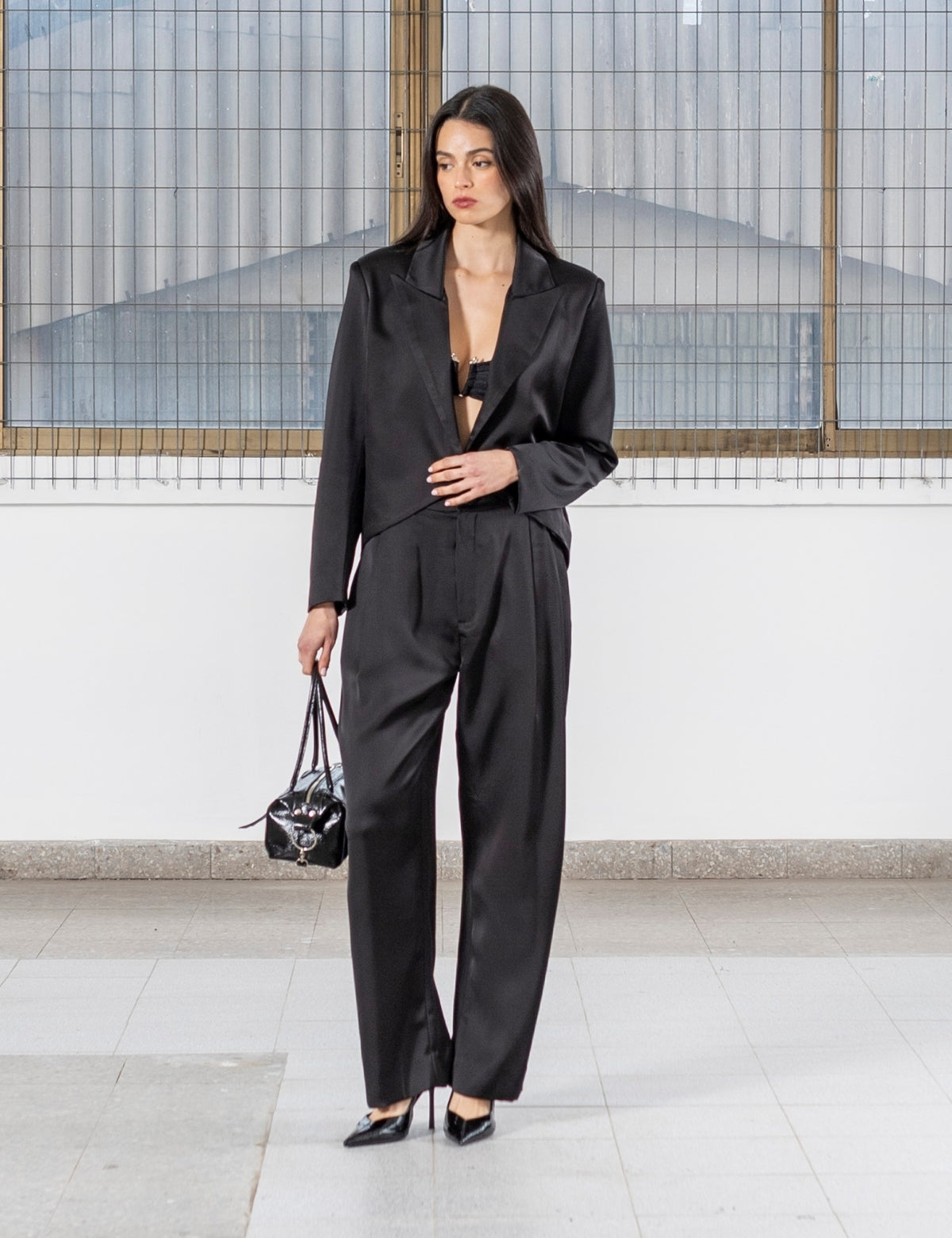 Blazer Raso Leo Negro