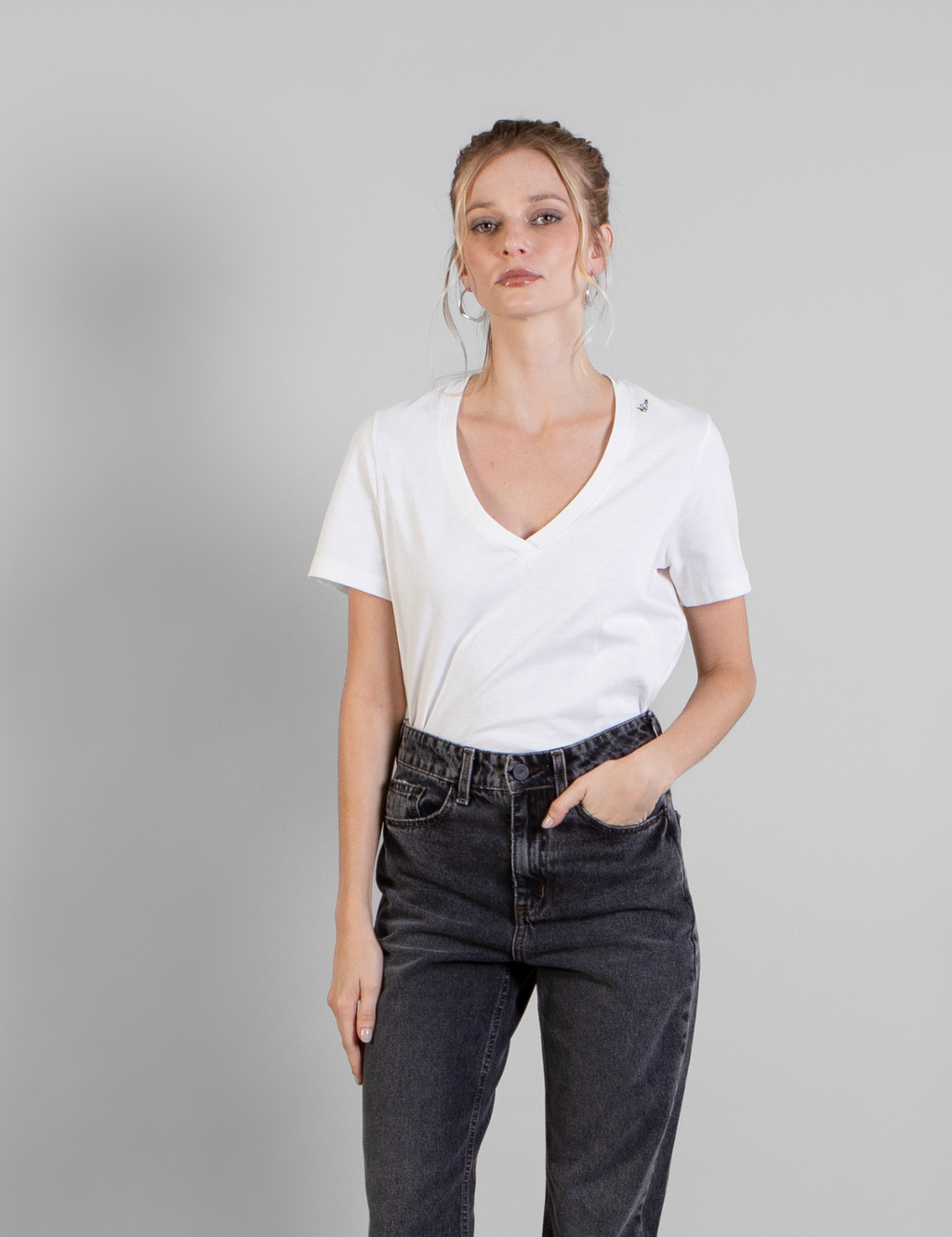 Polera V Pam Blanco