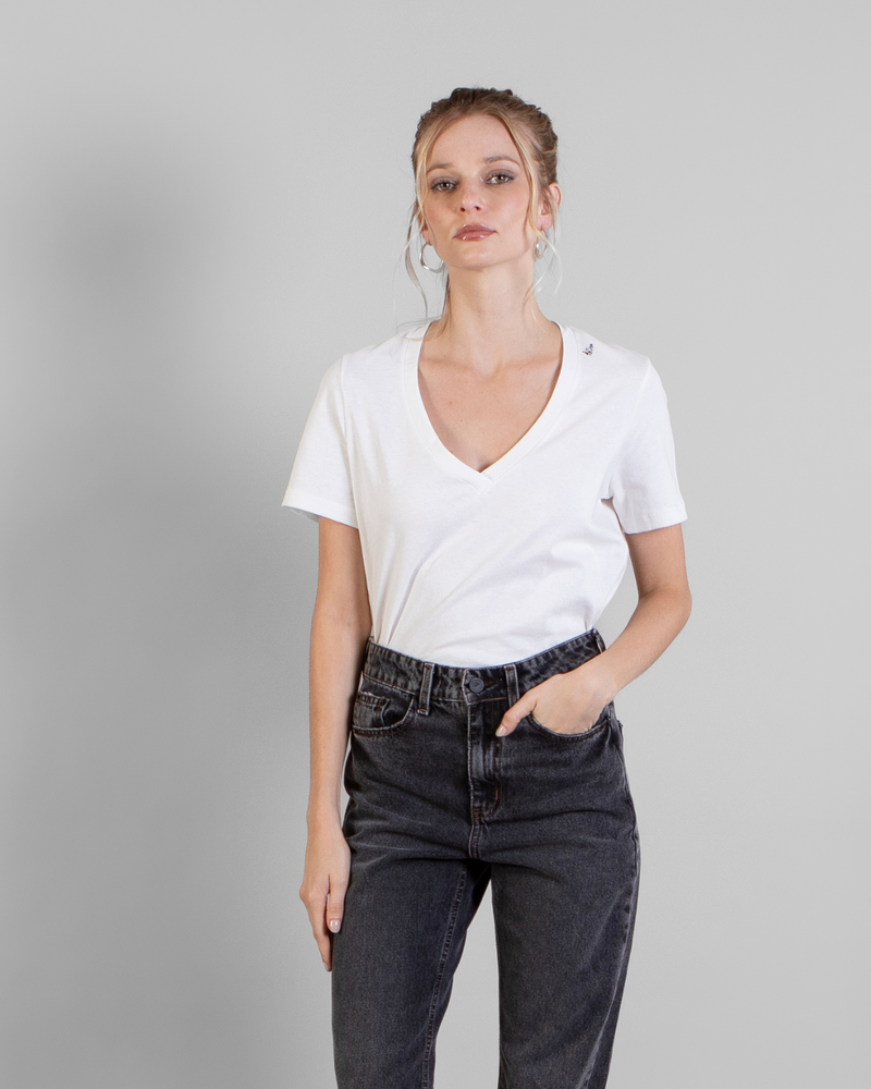 Polera V Pam Blanco