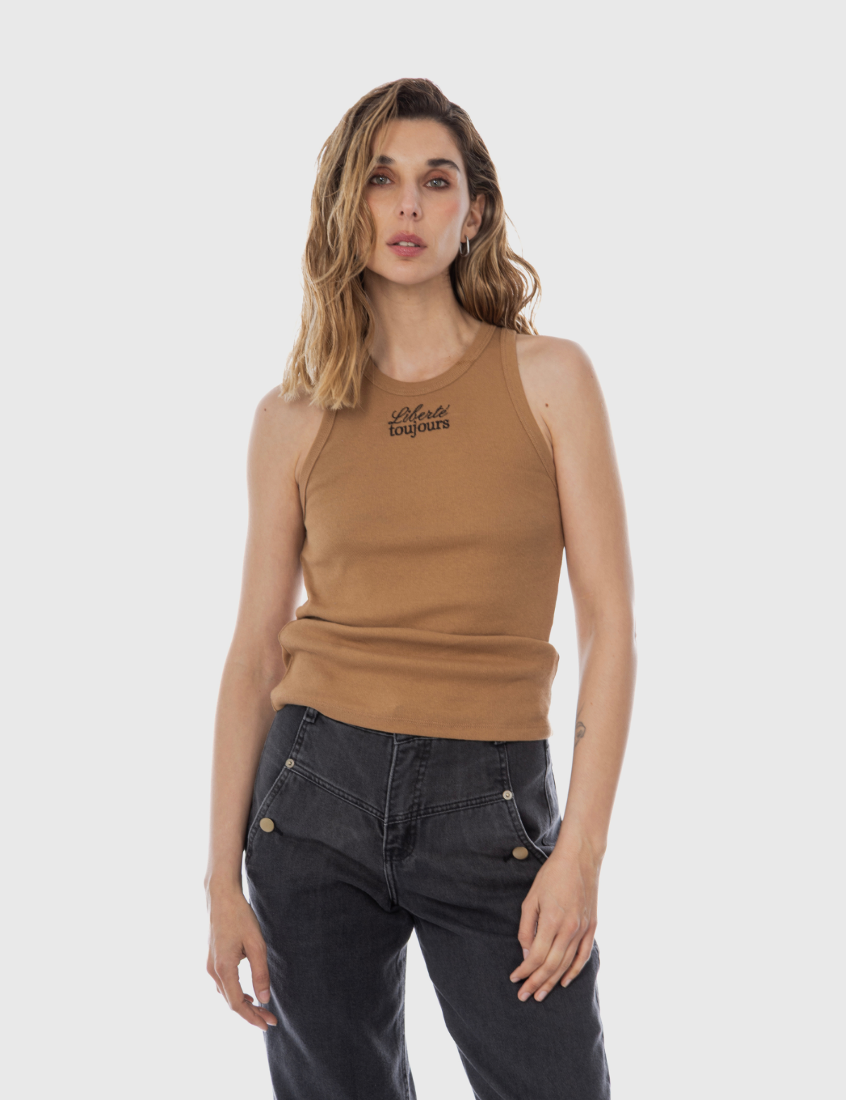 Musculosa Algodón Teresa Camel