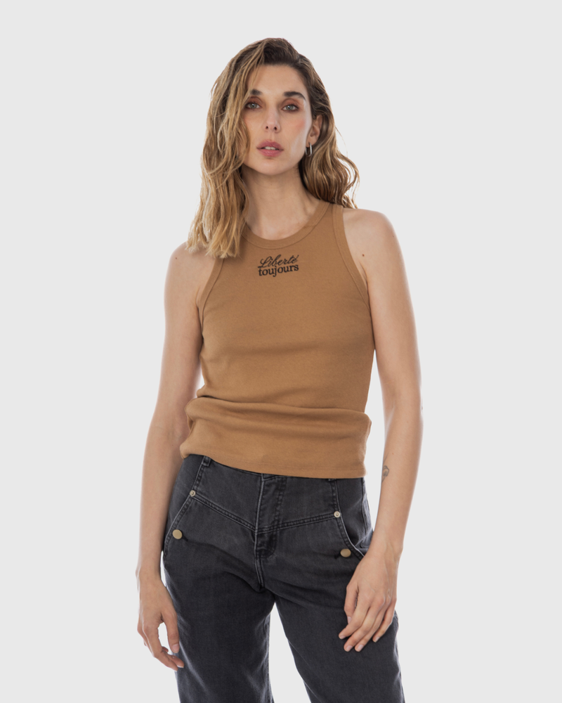 Musculosa Algodón Teresa Camel