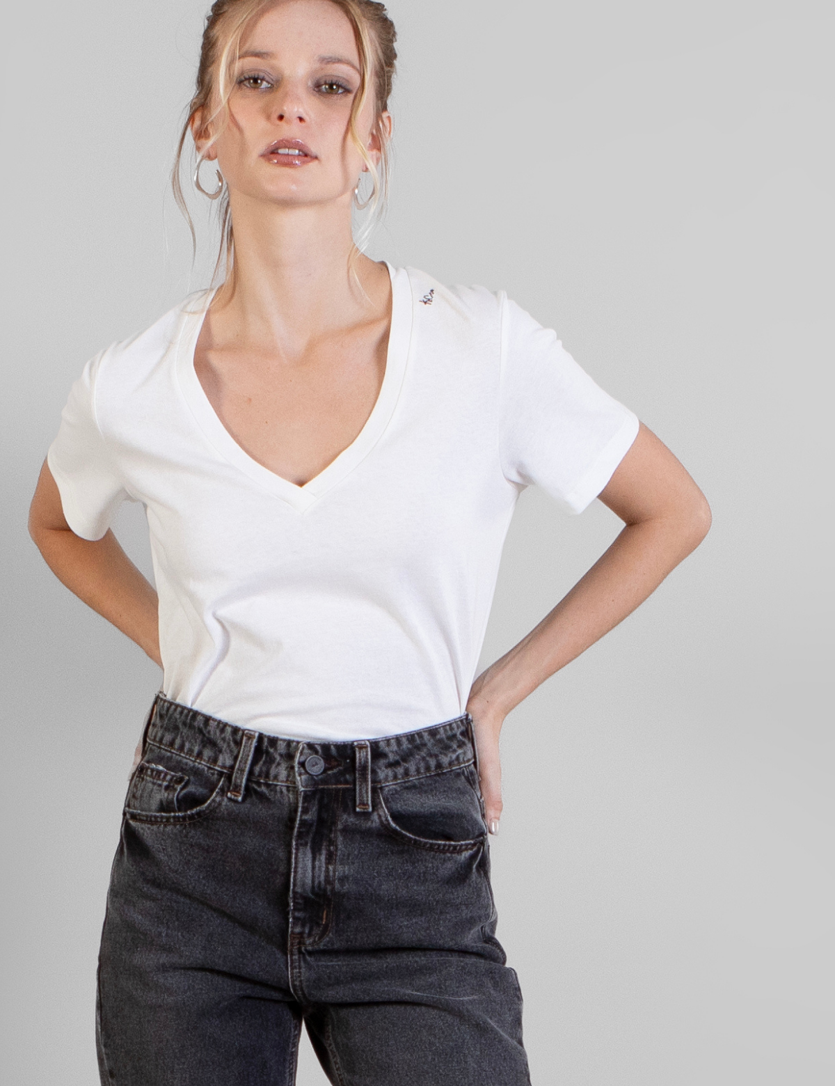 Polera V Pam Blanco