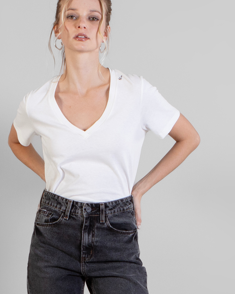 Polera V Pam Blanco