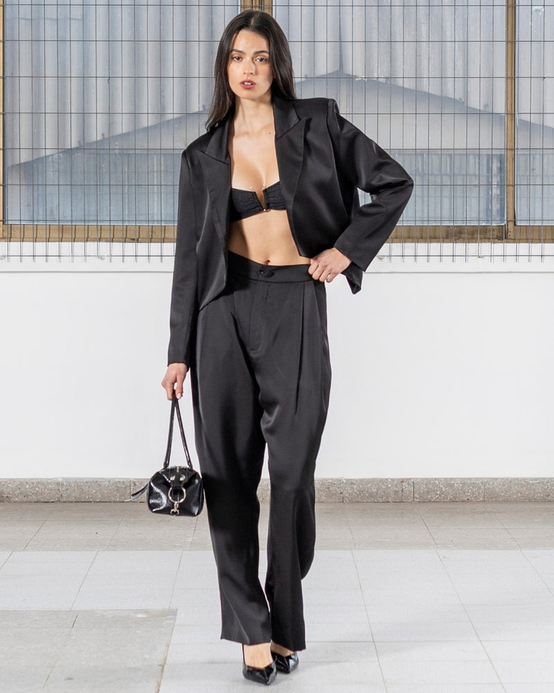 Pantalón Raso Celine Negro