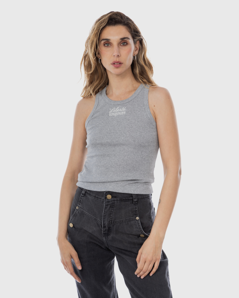 Musculosa Algodón Teresa Gris