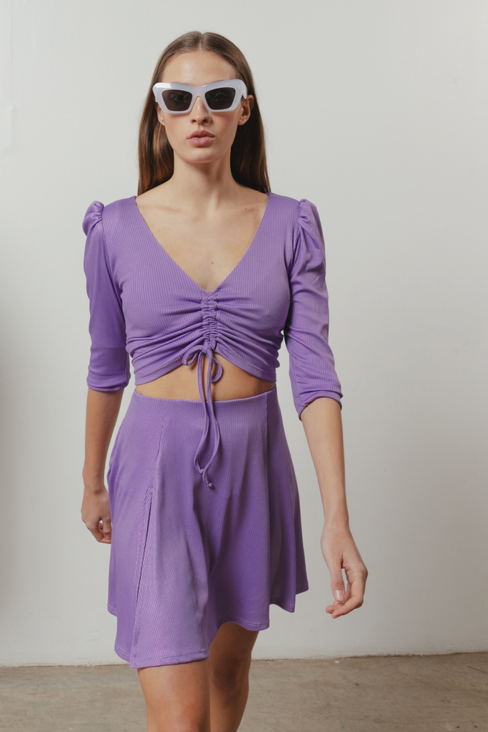 Mini falda folia Rafaella malva