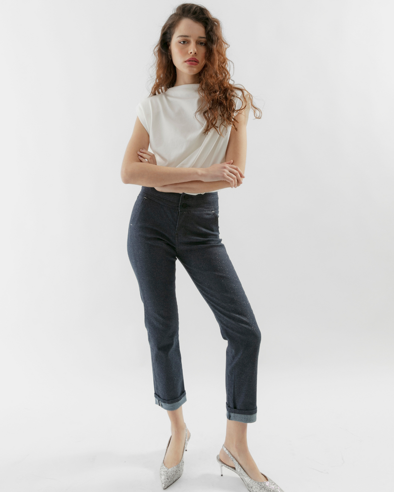 Jeans glitter Uma índigo
