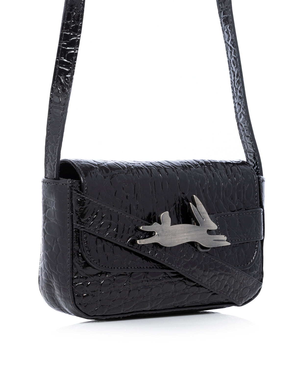 Cartera Filippa negron croco charol