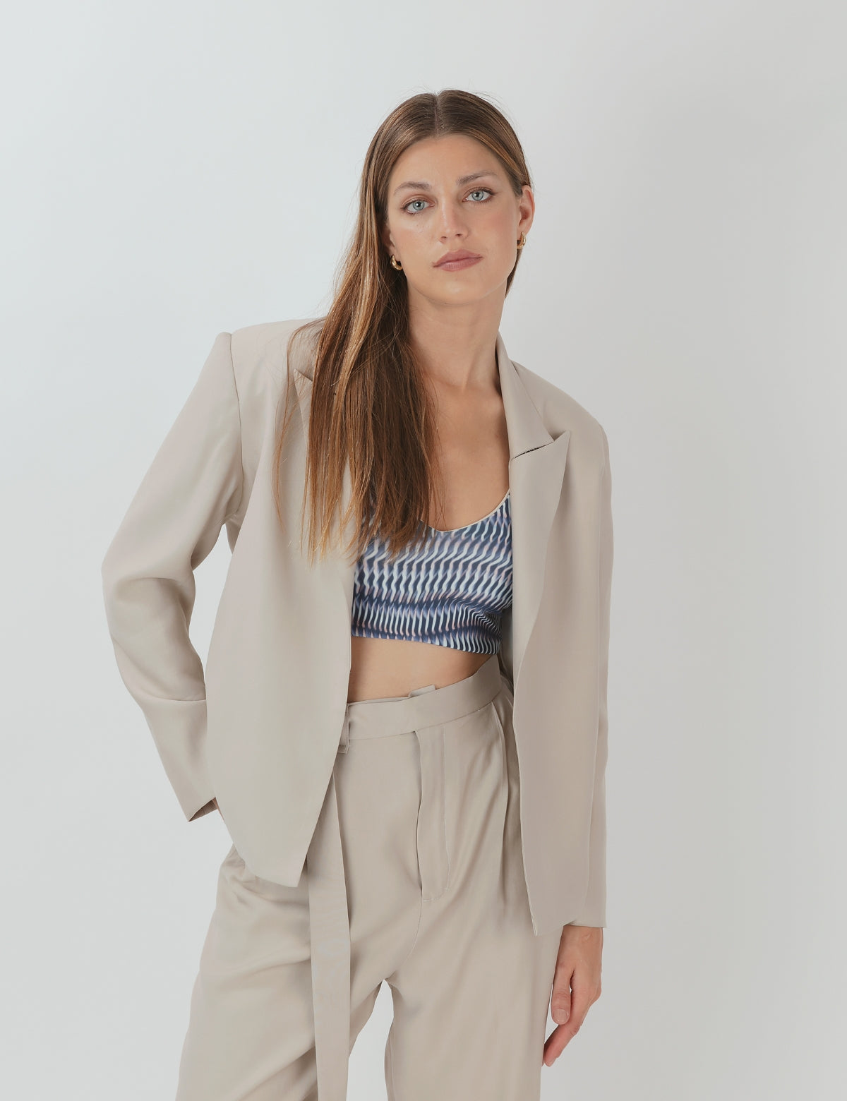 Blazer Tencel Leo Hielo