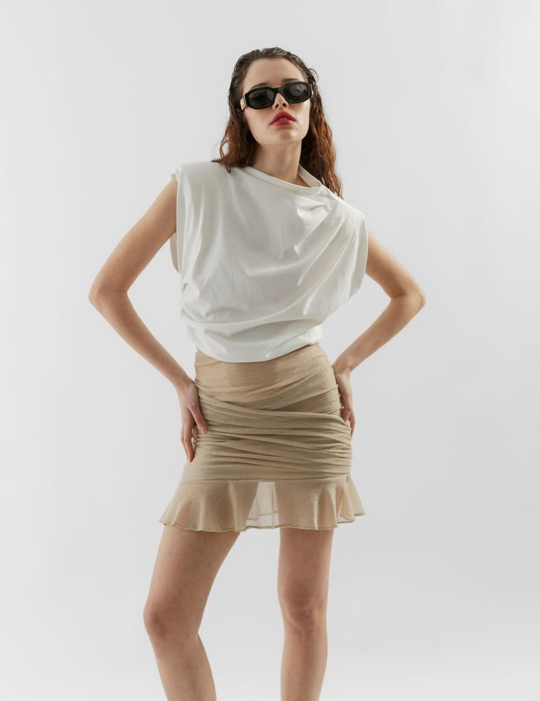 Mini falda lurex Phil dorado