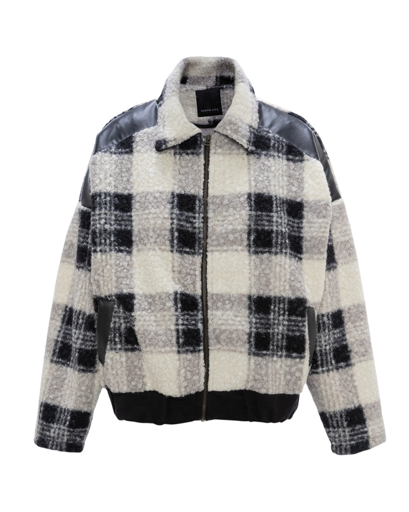 Chaqueta bomber corderito Trinity negro