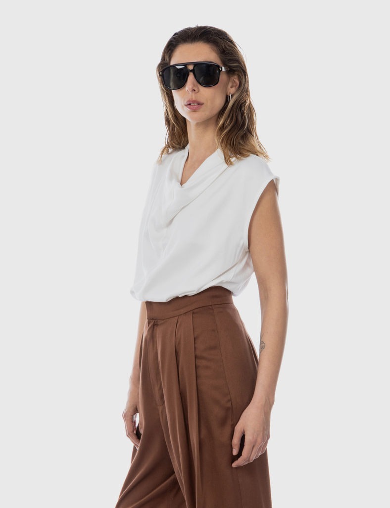 Blusa Drapeada Valentino Crudo