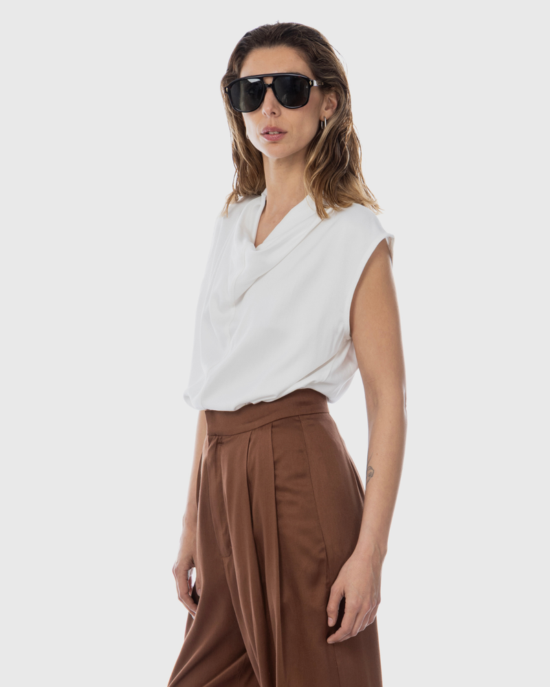 Blusa Drapeada Valentino Crudo