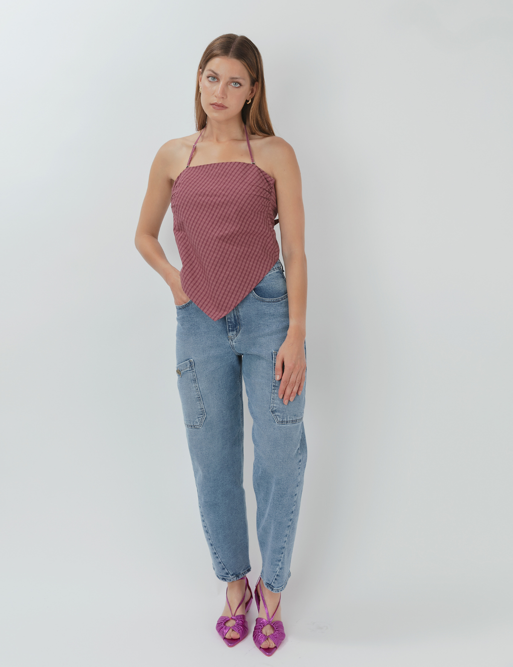 Blusa Pañuelo Isidora Escocés