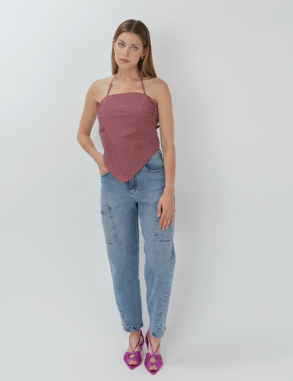 Blusa Pañuelo Isidora Escocés