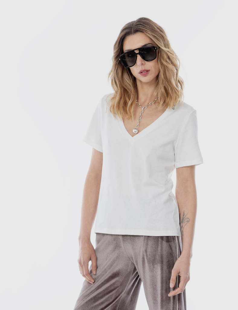 Polera V Pam Blanco