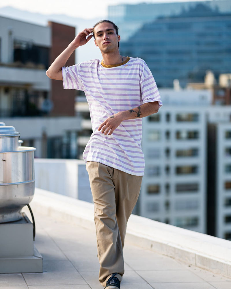 Polera Dylan rayas malva