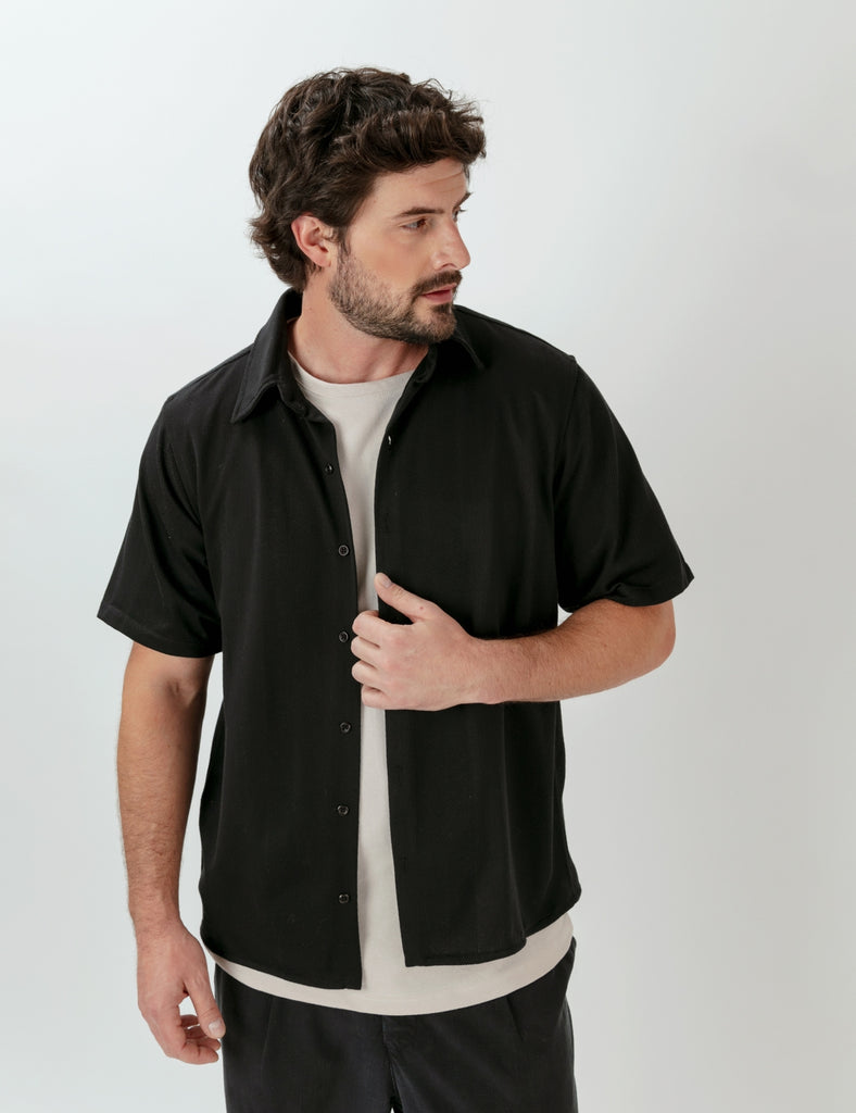 Camisa Algodón Fletcher Negro