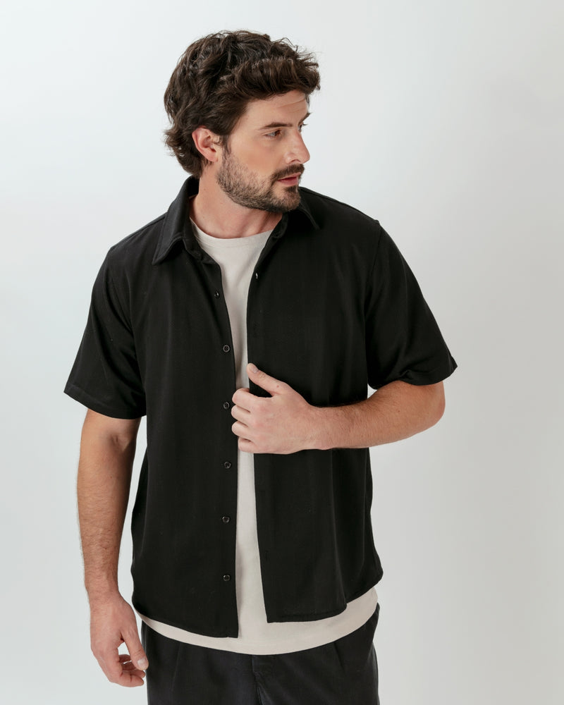 Camisa Algodón Fletcher Negro