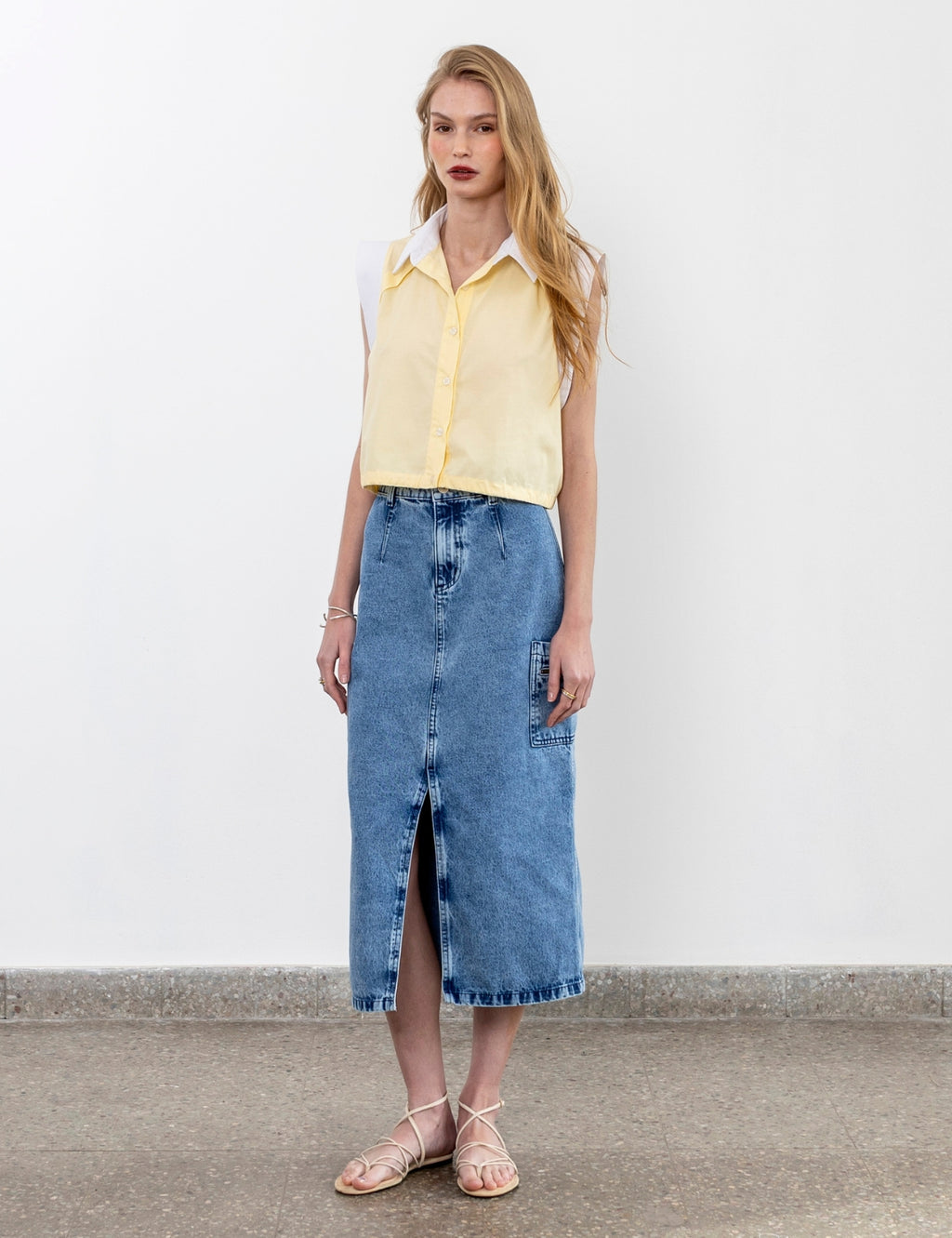 Falda Denim Ninfa Recycled Índigo