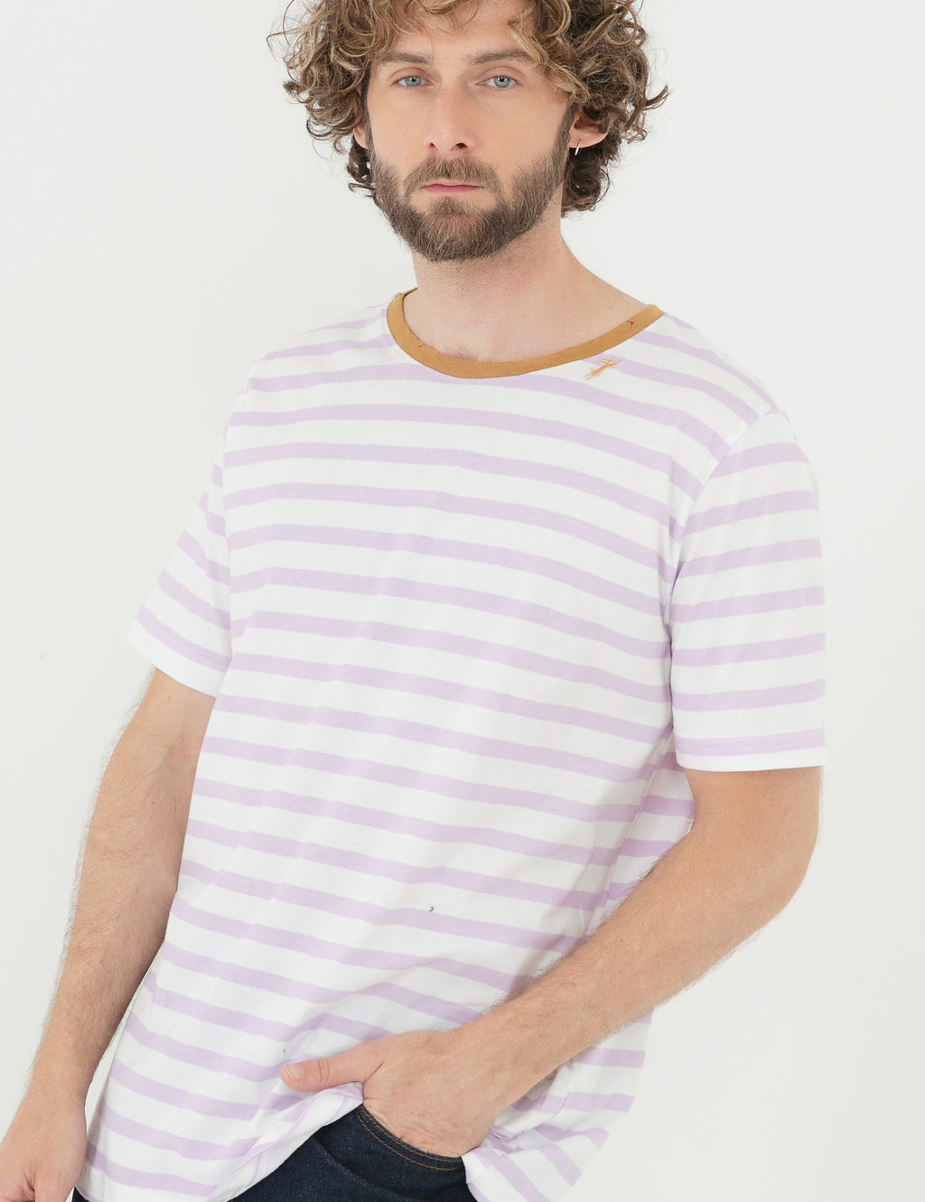 Polera Dylan rayas malva