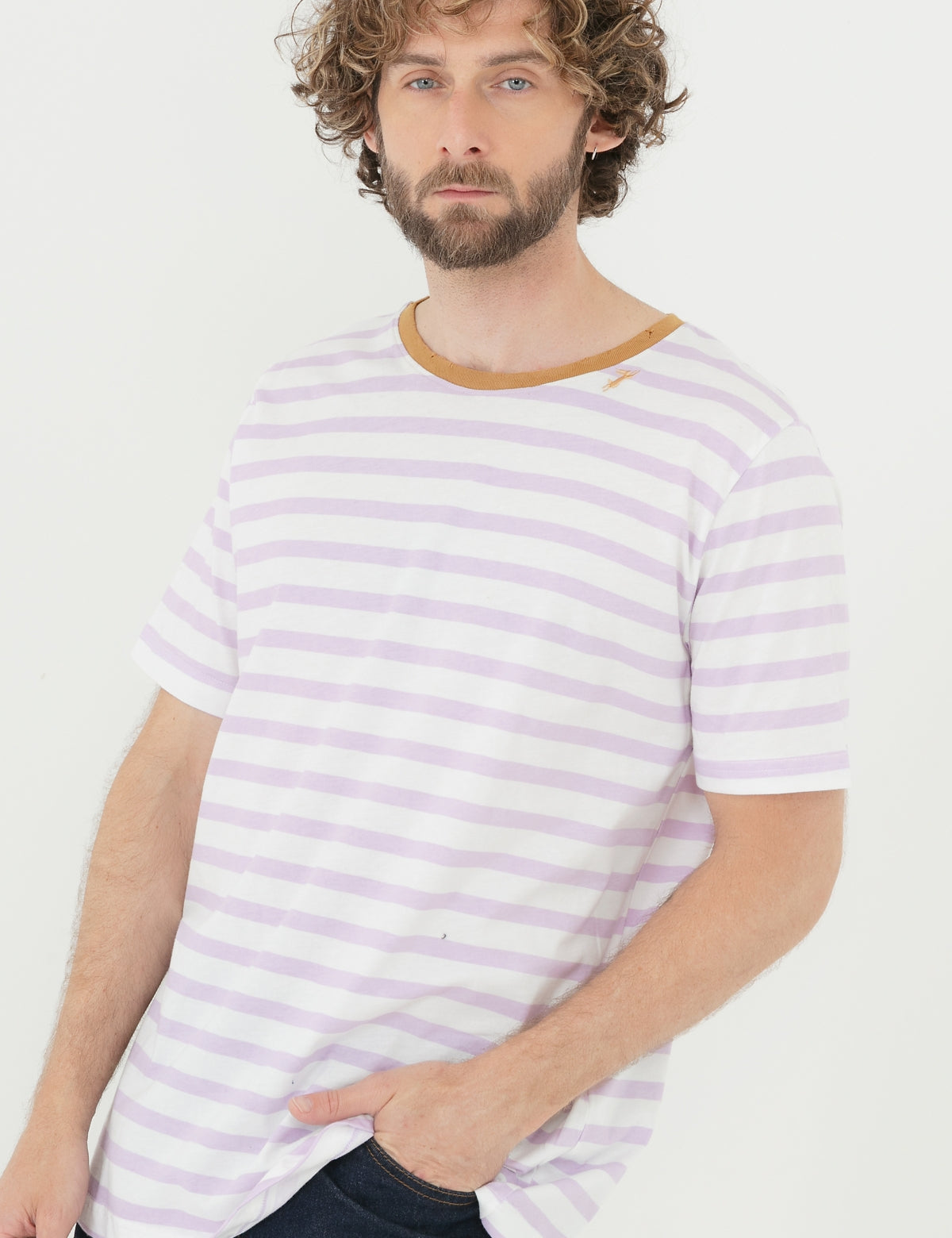 Polera Dylan rayas malva