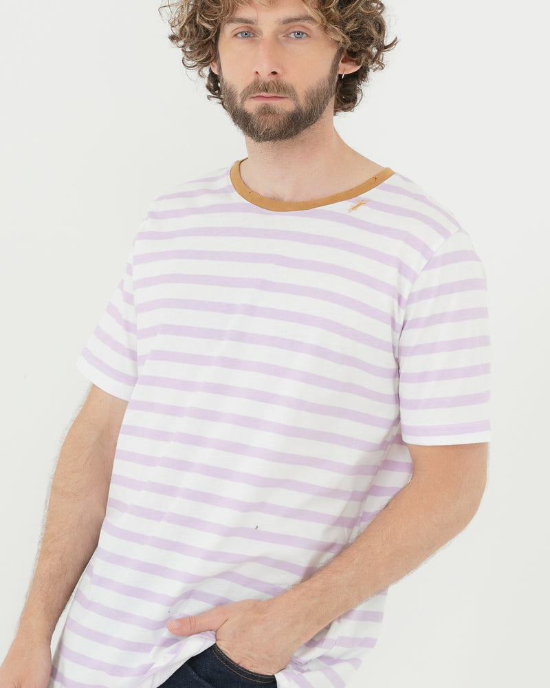 Polera Dylan rayas malva