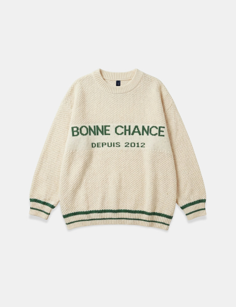 Tejido Bonne Chance Crudo/Verde