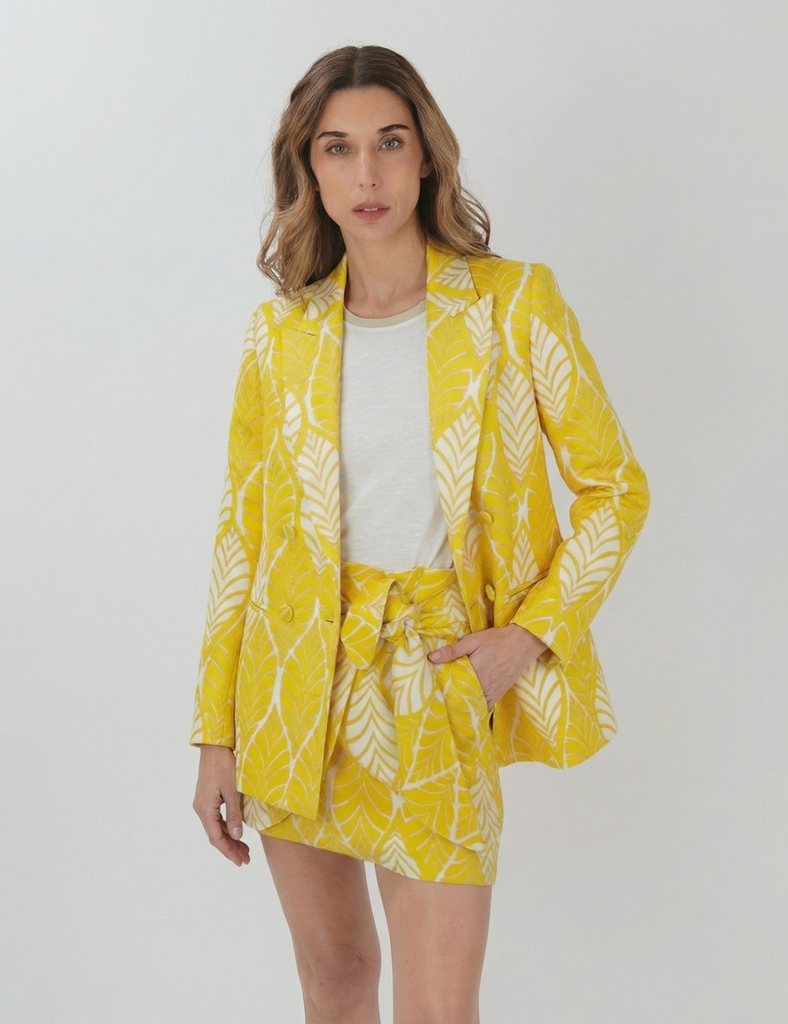 Blazer Premium Orion Hojas Amarillo