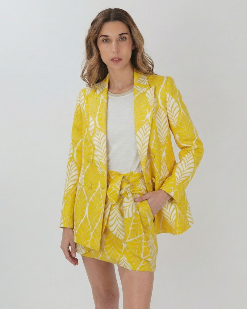 Blazer Premium Orion Hojas Amarillo