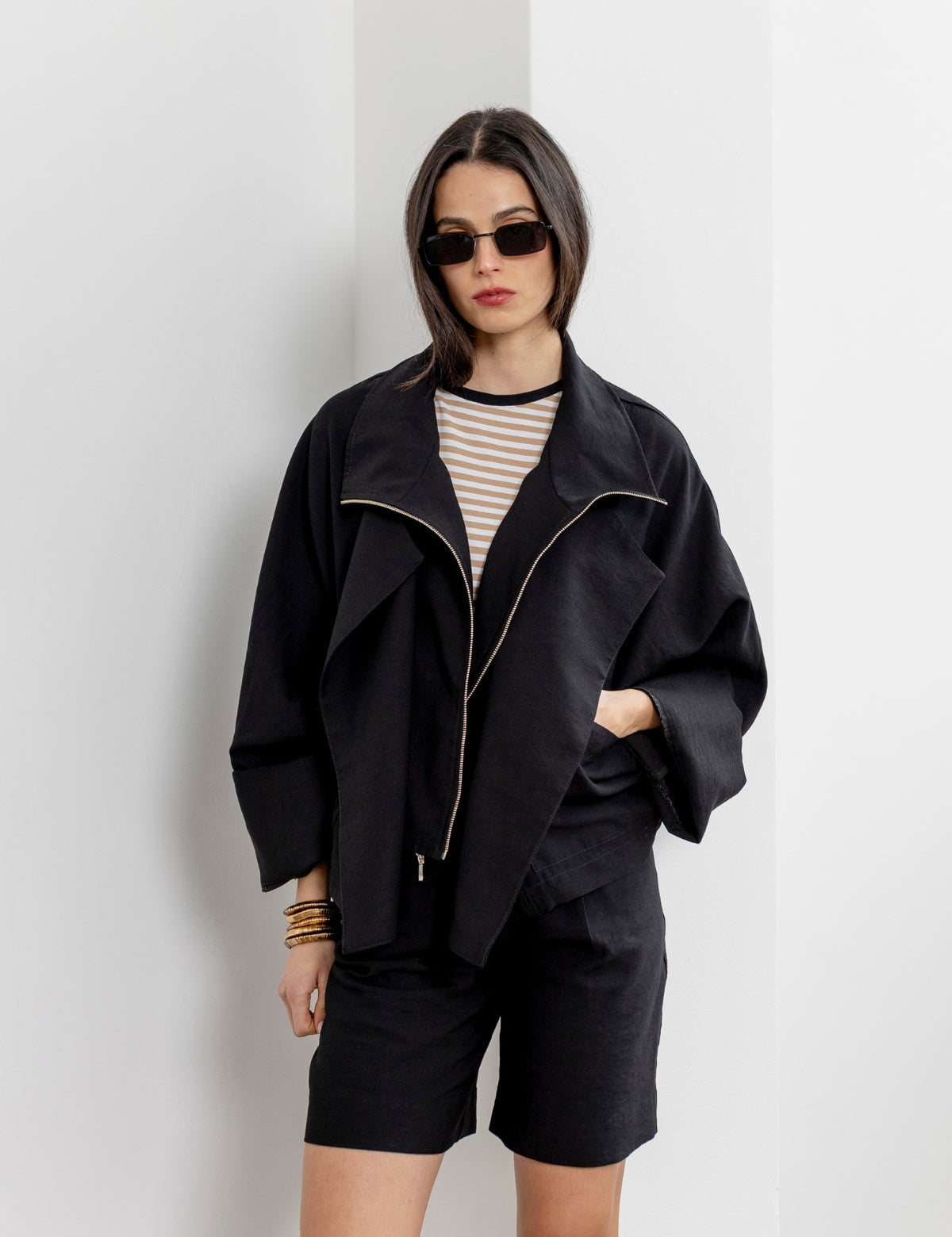Chaqueta Tencel Japo Negro