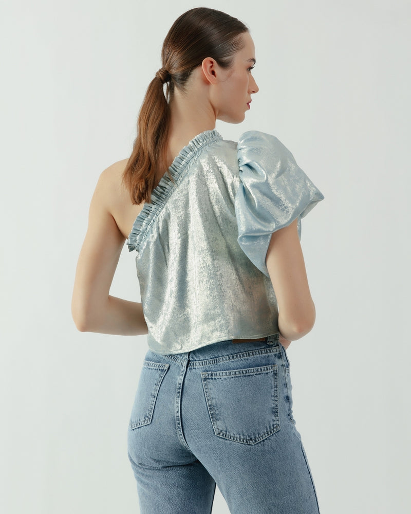 Blusa manga globo Cielo celeste