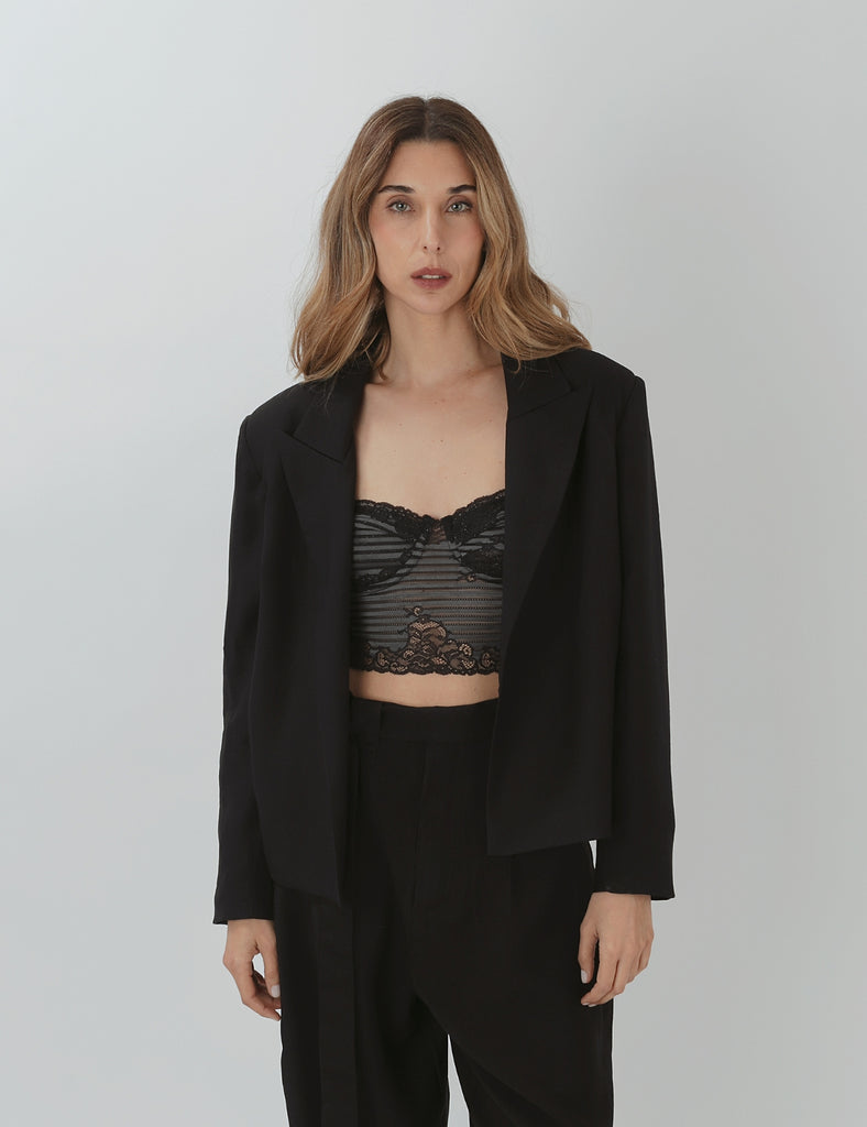 Blazer Tencel Leo Negro