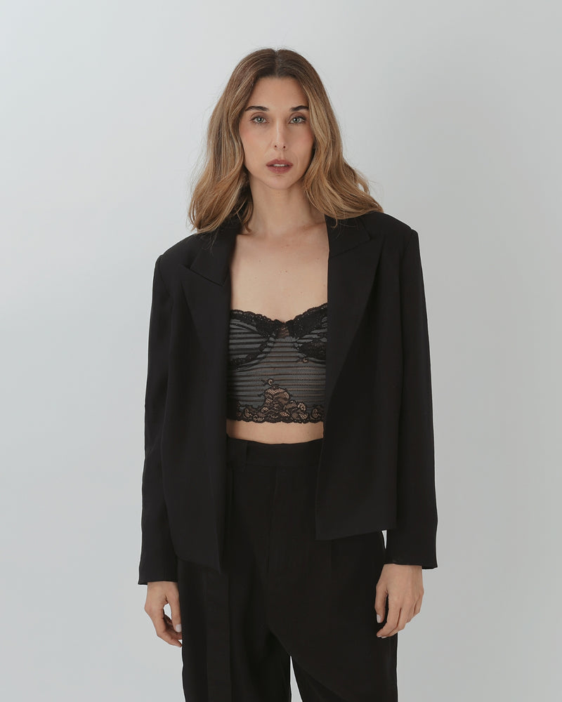 Blazer Tencel Leo Negro