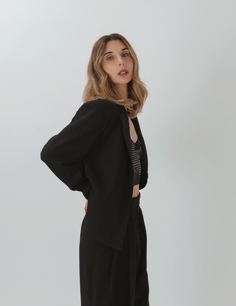 Blazer Tencel Leo Negro