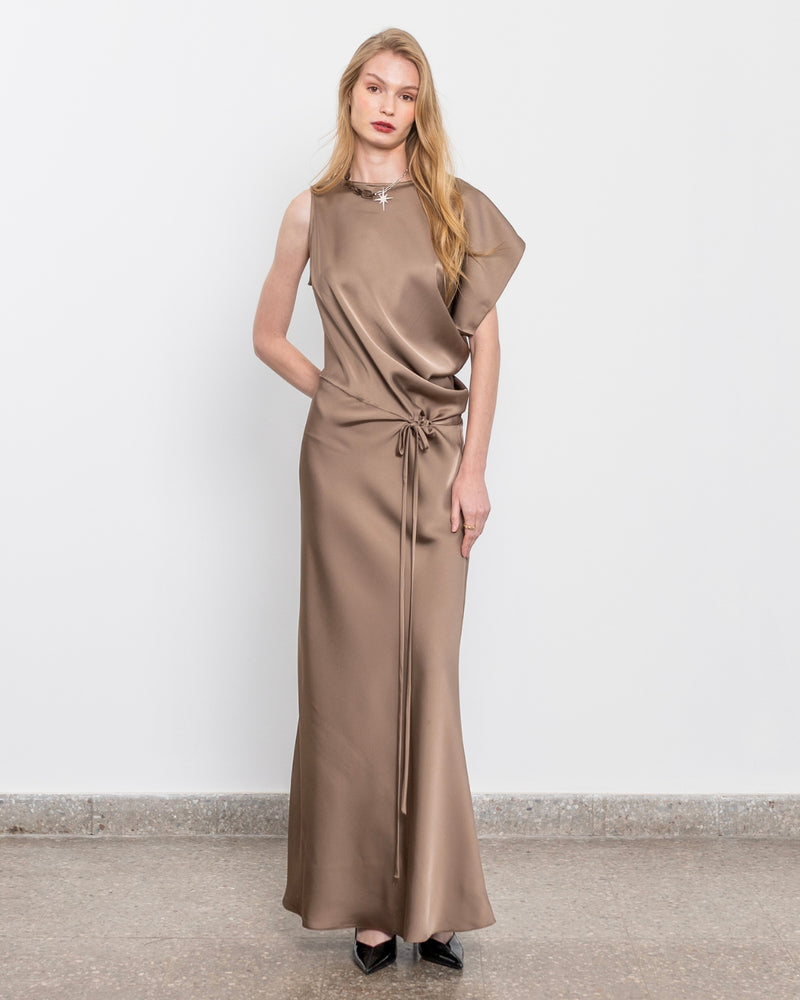 Vestido Raso Fluir Taupé